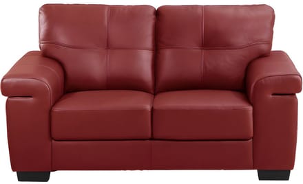 Vente-unique Tweezitsbank van leer HAZEL - Rood