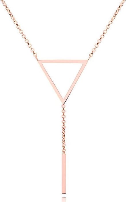 Dames ketting Cilla Jewels Edelstaal Verguld rose Driehoek Staaf