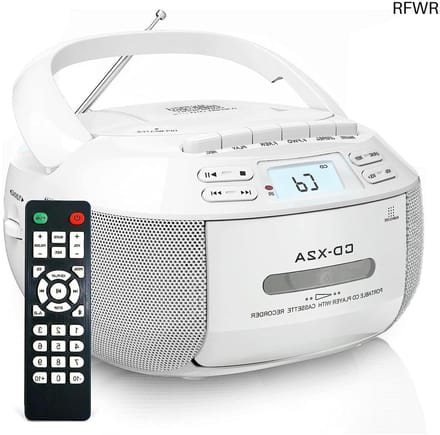RFWR® Draagbare cd-speler met Bluetooth, FM-radio, USB, AUX en cassettefunctie