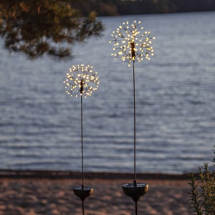 STAR TRADING LED lamp op zonne-energie Firework met grondspies