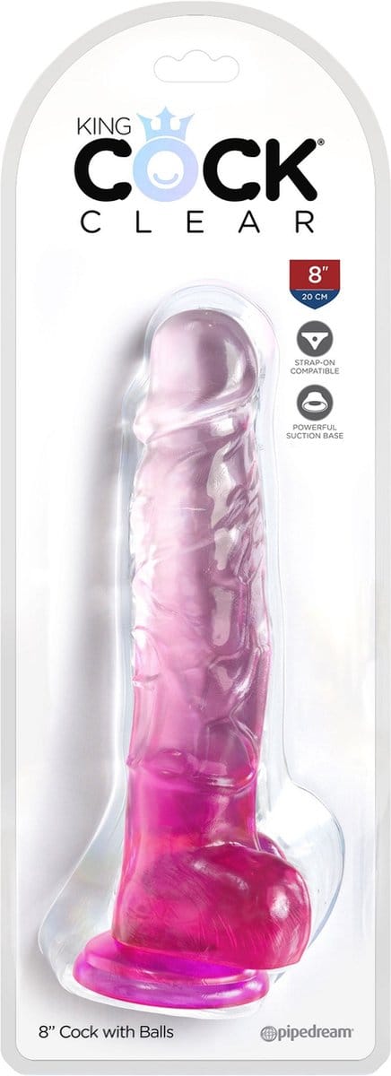 King Cock Clear 8 Inch Balls