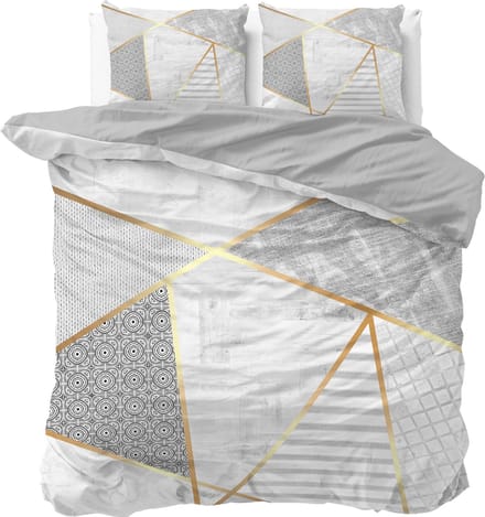 Sleeptime dekbedovertrek Graphic Wit 240 x 200/220 cm