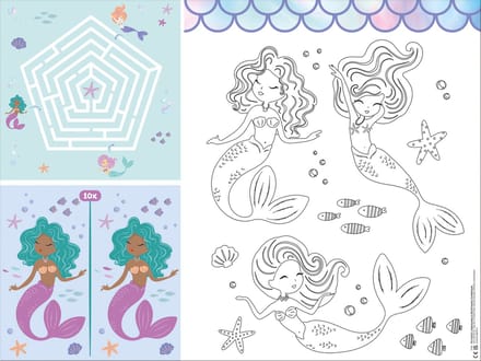 Activiteiten Placemat - Mermaid Magic - 6 stuks