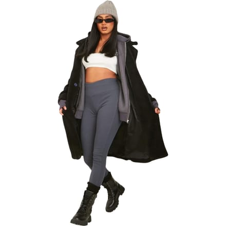 Missy Empire Dames/Dames Ribbed Legging Hoge Taille (Houtskool)