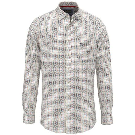 Fynch-Hatton Overhemd Allover Dot Pattern Button-Down Poppy Red / male