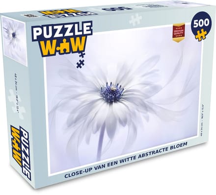 Puzzel Bloem - Abstract - Wit - Legpuzzel - Puzzel 500 stukjes