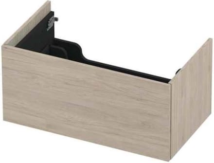 INK wastafelonderkast 1 lade greeploos push to open hout decor 80x45x38cm, ivoor eiken