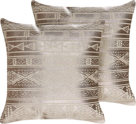 OUJDA - Sierkussen set van 2 - Rosé goud - 50 x 50 cm - Katoen