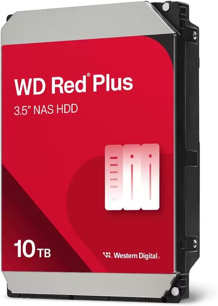 Western Digital Red Plus WD100EFGX interne harde schijf 10 TB 7200 RPM 512 MB 3.5" SATA III