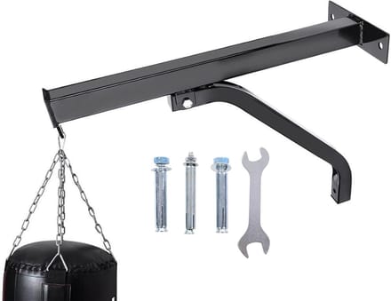 Bokszakhouder - Wandmontage - Krachtraining - Versterkt staal - 52.5 cm - Zwart