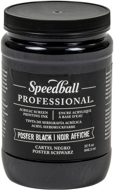 Acrylic ink poster black screen printing - Speedball