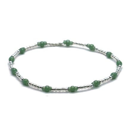 Heaven Eleven - dames - armband - sterling - zilver - 925 - groen - 1,5mm