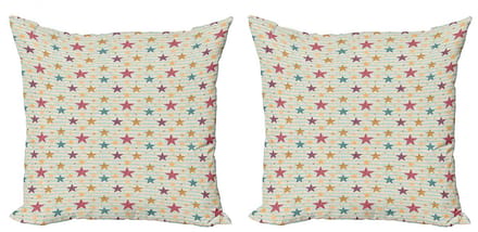 ABAKUHAUS Sterren Kussenhoezen-Set 60x60 cm – Tweezijdig – Met rits – Multicolor