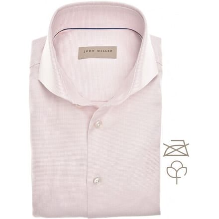 John Miller Overhemd Luxury Cotton Non-Iron Fine-Structure Licht Roze / male