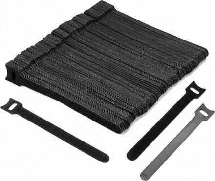 150 Stuks Velcro Kabelbinders 150x12mm, Herbruikbare en Verstelbare Straps voor Kabelbeheer (Zwart)