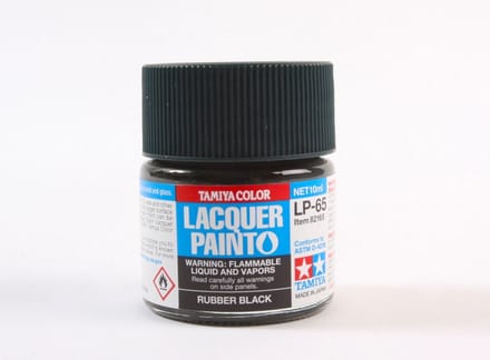 Tamiya Hobbyverf Enamel verf - LP-65 Rubber Black - Matt - Lacquer Paint - Verf potje - 10 ml