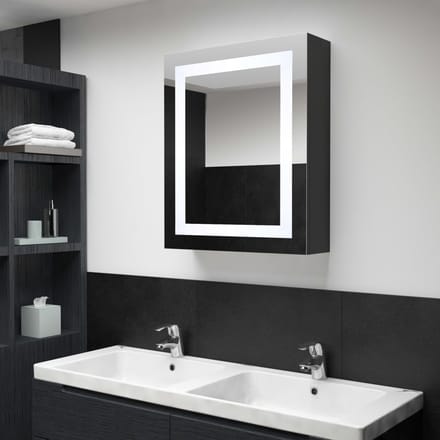 vidaXL - Badkamerkast - met - spiegel - en - LED - 50x13x70 - cm