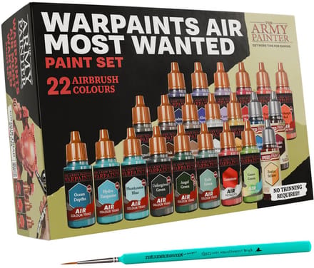 The Army Painter - Warpaints Air Most Wanted Set Combo - 21×18mL Airbrush, Speedpaints, Fluorescent - AW8004C