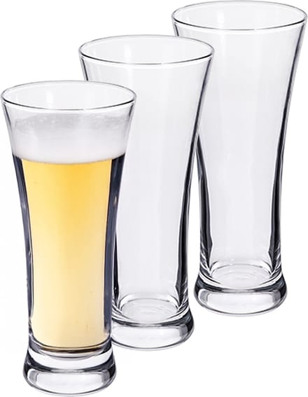 Alessandro Bierglazen Flutes Crystal - 3x stuks - glas - 350 ml - 7 x 15 cm - Speciaal bier glazen
