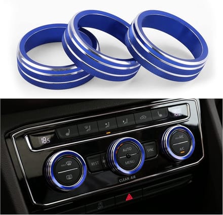 3x Set Aluminium Knoppen voor Airconditioning Bediening Middenconsole - Universele Auto Accessoire