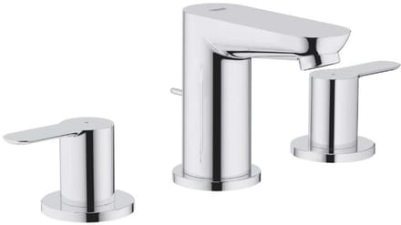Grohe BauEdge - Wastafelkraan, 3-gats, met waste, chroom 20197000