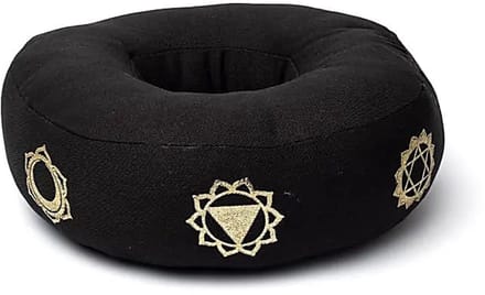Klankschaalkussen 7 chakra’s zwart L – 21 cm x 7.5 cm