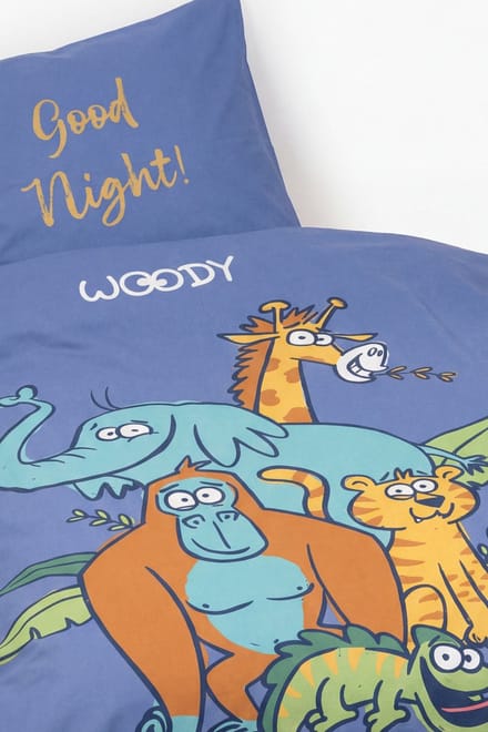 Woody dekbedovertrek - multicolor - tijger - 261-10-DBO-W/020 - 140x220cm