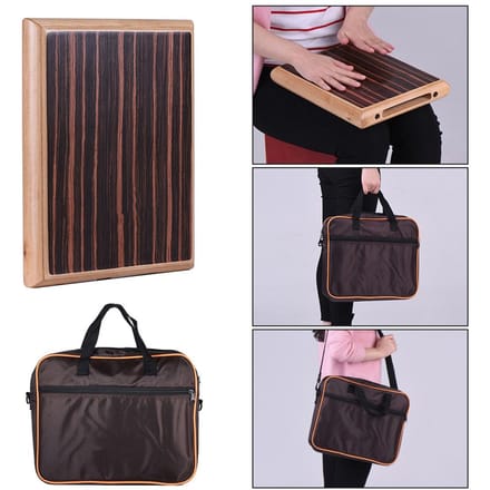 Compacte Reisdoos Drum Cajon Platte Handdrum Slaginstrument met Verstelbare Snaren Draagtas white