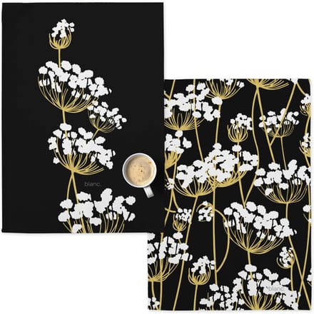 Set van 2 theedoeken Golden sprouts | Blanc