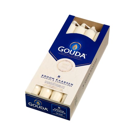 Gouda Dinerkaarsen / Tafelkaarsen Ivoor 24 cm - 8 Stuks