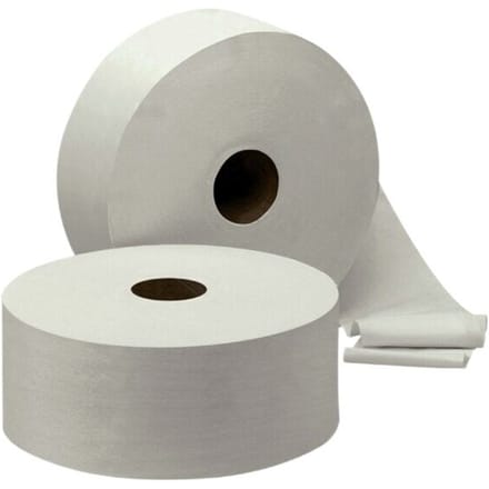 Toiletpapier jumbo maxi 6st Neutraal 2laags wit pak a 6 rol budget (64020)