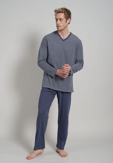 Ceceba heren shortama - blauw met wit gestreept