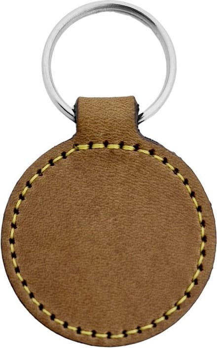 CombiCraft Blanco leren sleutelhanger rond 45mm - 10 stuks