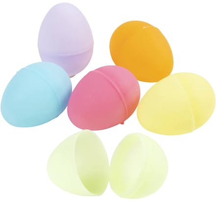 Eieren, H: 4,5 cm, d 3 cm, pastelkleuren, 24 stuk/ 1 doos