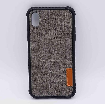 Geschikt voor IPhone XR – hoes, cover – TPU – Jeanslook – grijs