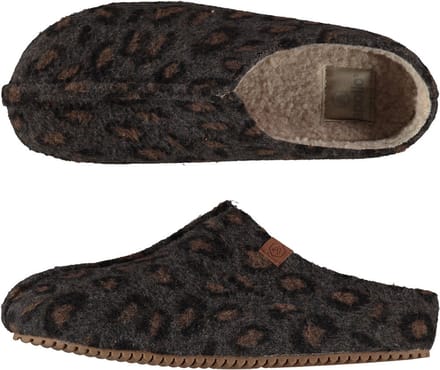 Apollo Dames instap slippers/pantoffels - luipaard print - beige - maat 37-38