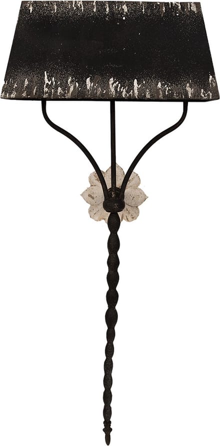 Clayre & Eef Wandlamp 124 cm Zwart IJzer