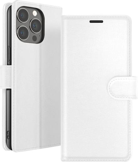 Zanae, Hoesje geschikt voor iPhone 13 Pro Max - Wallet Case & Magneetsluiting, Wit