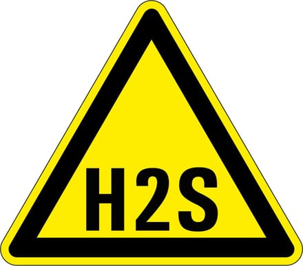 Waarschuwingssticker waterstofsulfide 150 mm