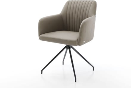 Gestoffeerde-stoel Greg-Flex kruisframe conisch zwart echt leer mud pocketveer kern