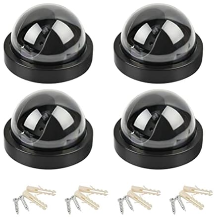 4-delige Dummy Dome CCTV Camera met LED Flitslicht - Nepcamera Voor Binnen en Buiten