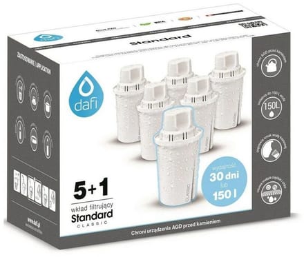 Dafi Classic Serie - Waterfilter Patroon - 5+1 Stuks - Voor Verwijdering van Onzuiverheden