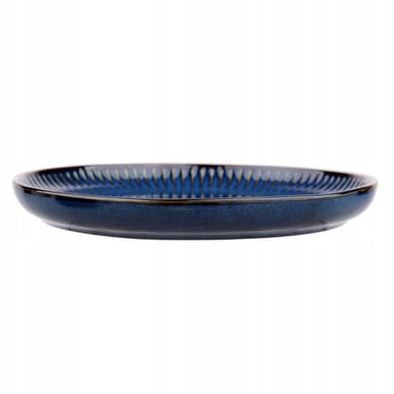 Altom Design Reactieve Strepen Porseleinen Dessertbord 20,5 cm - Blauw