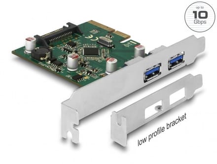 Delock PCI Express x4 Card to 2 x external USB 3.2 Gen 2 Type-A female