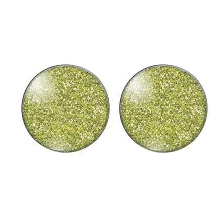 Clip oorbellen spikkel groen 2 cm