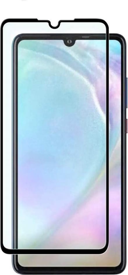 Screenprotector geschikt voor Huawei P30 full cover Screenprotector Tempered Glass - Zwart