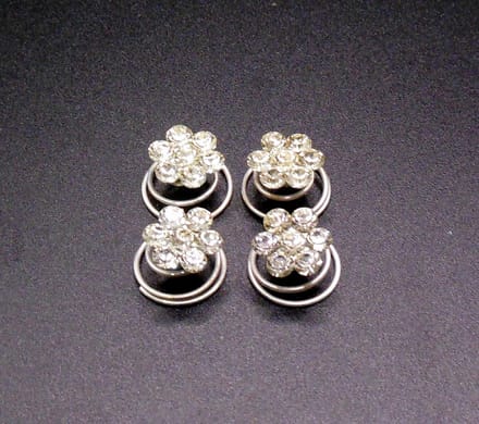 Curlies gele bloem 6 blad strass