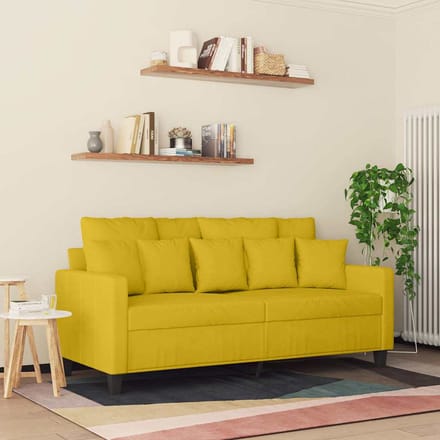 Vidaxl Bank 2-persoons, Geel, 140 Cm, Bekleed met Fluweel