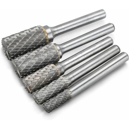 5 stuks 1/4 inch dubbel gesneden wolfraamcarbide roterende braam stiftslijper schachtbitset 5Pcs
