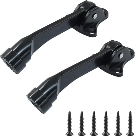 2 Stuks Zware Deurstopper Kickdown Zwart - Robuuste Deurvastzetter met Rubberen Bumper